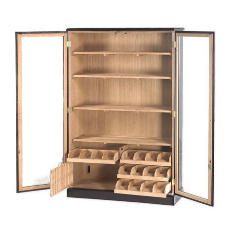 Humidor Supreme Commercial Cigar Cabinet with doors open - 4,000 Cigar Capacity