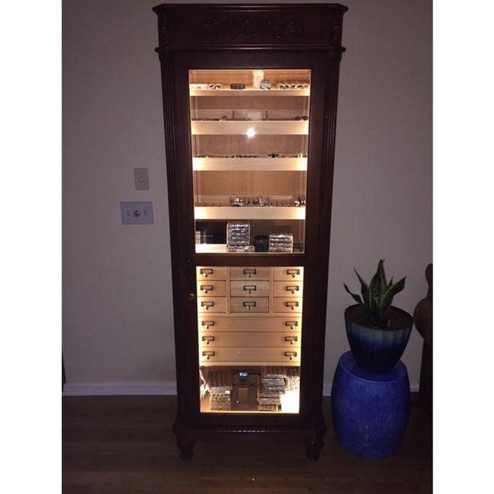 Humidors Supreme Olde English Display Cabinet Humidor - 3,500 Cigar Capacity - The Gameroom Joint