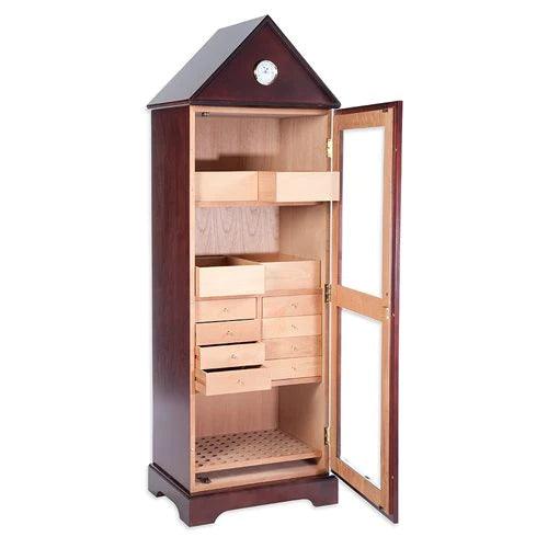 Humidor Supreme Verona Cigar Cabinet Door Open Display - 3,000 Cigar Capacity